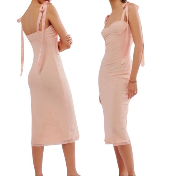 Free People Dresses & Skirts - NWT Free People Intimately Got Glam Mesh Slip Dress size Small in Pale Peach